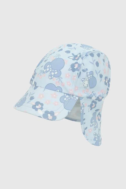 Gorro Celeste Playa Minnie De Niña Protección Uv