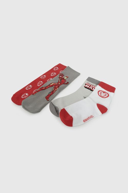 Pack Cuatro Medias Gris Iron Man De Niño C3Pe5504V26