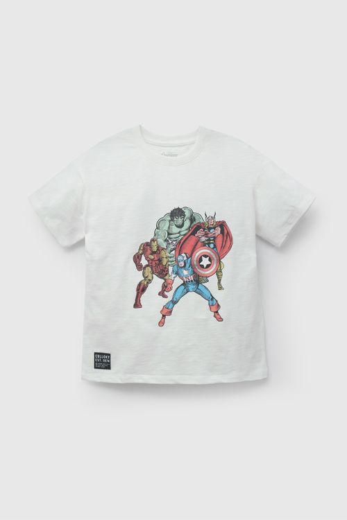 Polo Blanca Marvel Comics De Niño Poje4509V26