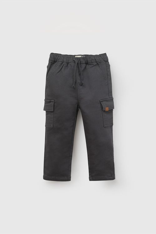 Pantalón Cargo Infantil Gris de Algodón para Niño