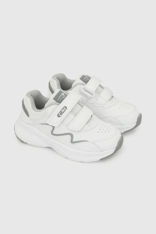 Zapatilla Deportiva Blanca Unisex de Velcro y Suela Ultraliviana