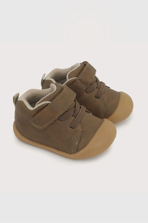 Zapato Gateador Café de Niño en Sintético, Textil y Cuero