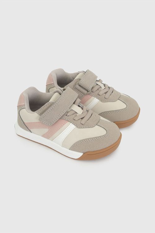 Zapatilla Lifestyle de Niña Beige 100% Sintético con Velcro y Cordón Elástico