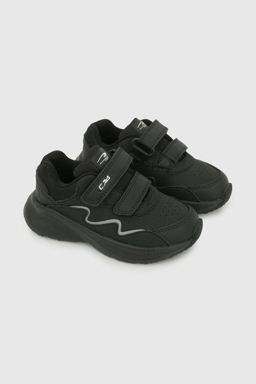 Zapatilla Deportiva Negra Unisex de Sintético y Textil