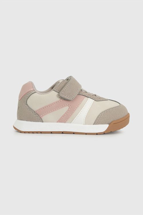 Zapatilla Lifestyle de Niña Beige 100% Sintético con Velcro y Cordón Elástico