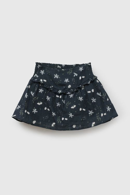 Falda de Niña Celeste de Algodón