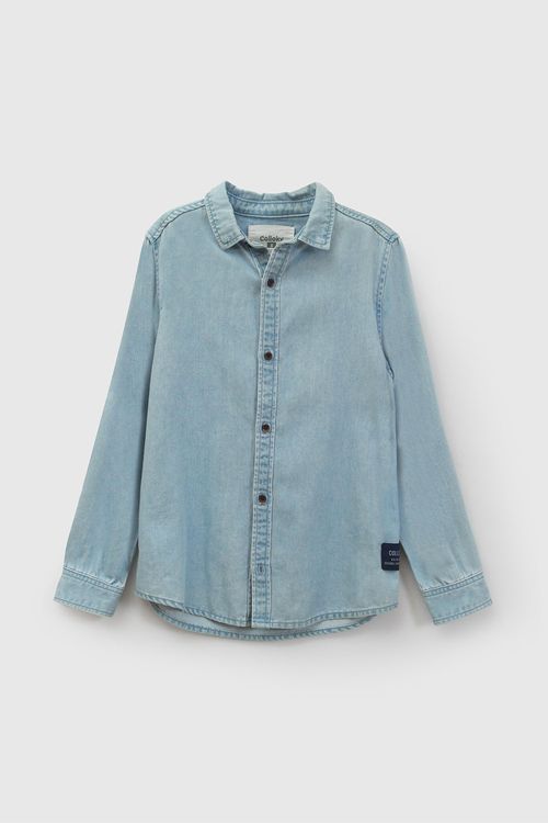 Camisa de Mezclilla Celeste para Niño de 3 a 4 años de Algodón