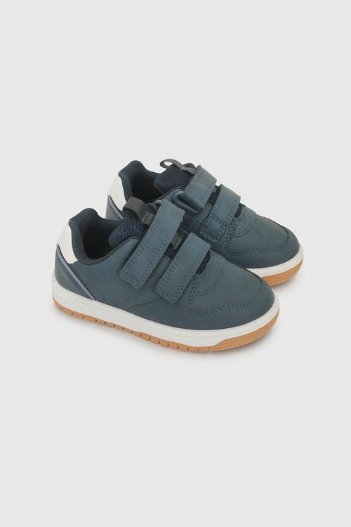 Zapatilla Lifestyle Azul de Niño con Velcro y Cordón Elástico