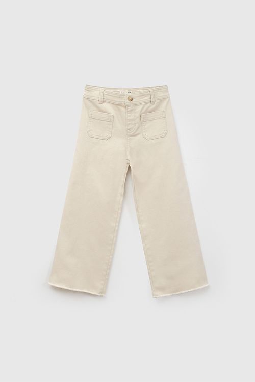 Pantalón Culotte Beige de Algodón para Niña