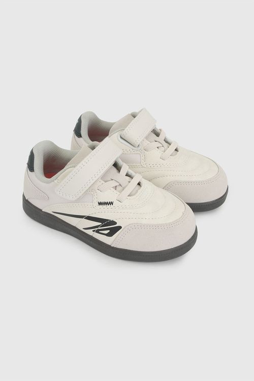 Zapatilla Deportiva Blanca Unisex de Sintético y Textil con Velcro y Cordón Elástico