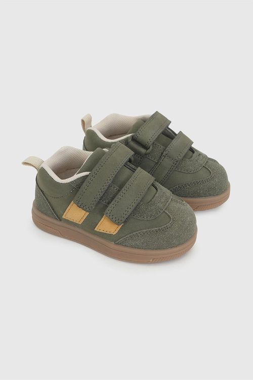 Zapatilla Verde de Niño para Primeros Pasos con Velcro y Suela de TR