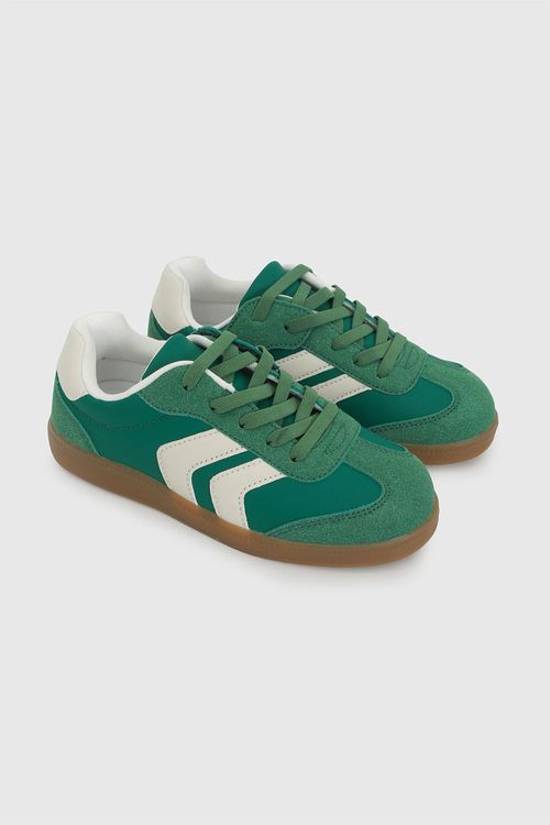 Zapatilla Verde Unisex de Lifestyle con Velcro y Cordón Elástico