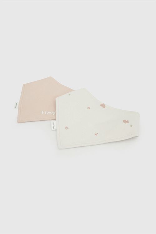 Babero Impermeable de Algodón para Bebé Rosado con Estampado de Colección Niña