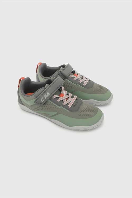 Zapatilla Deportiva Verde Unisex de Textil con Velcro y Cordón Elástico