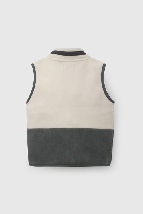 Polerón Polar Sin Mangas Bicolor Gris para Niño