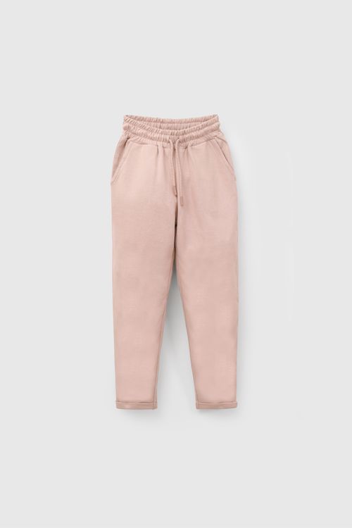 Pantalón Buzo de Algodón Rosado para Niña