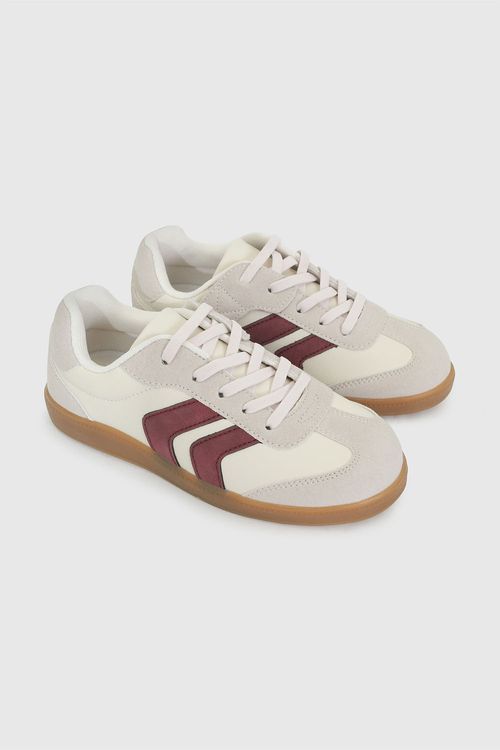 Zapatilla Lifestyle Blanca Unisex de Sintético y Textil con Velcro y Cordón Elástico