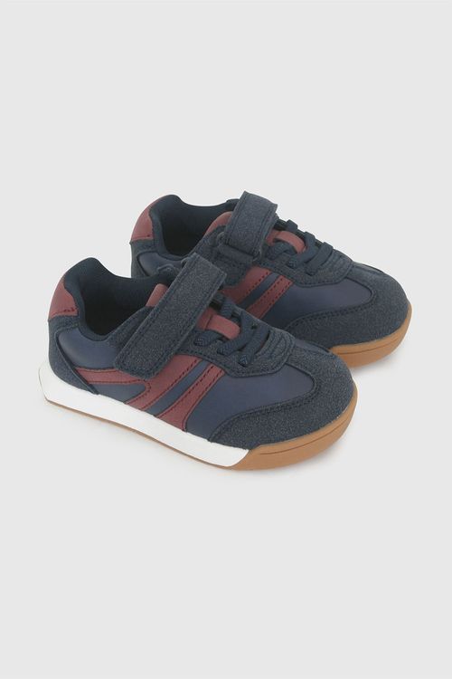 Zapatilla Lifestyle Azul de Niño con Velcro y Cordón Elástico