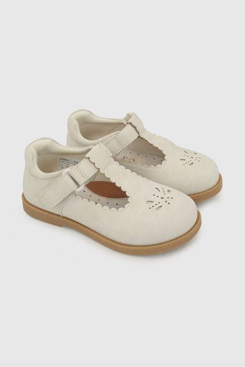 Zapato Blanco de Niña con Velcro y Suela de TR