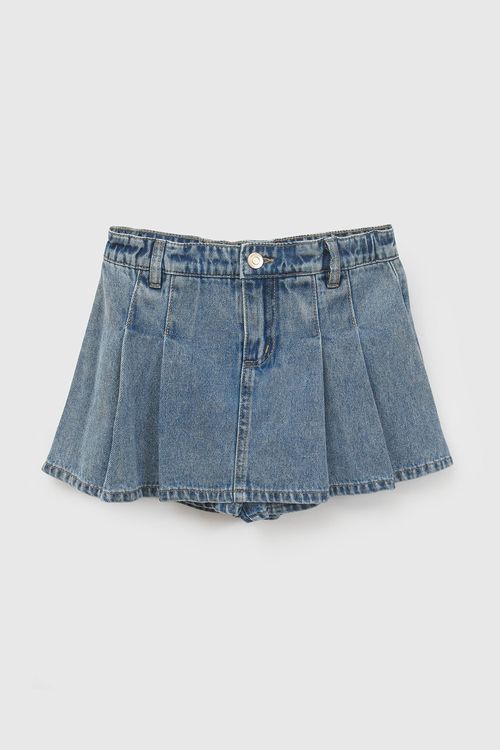 Falda de Niña Azul de Algodón