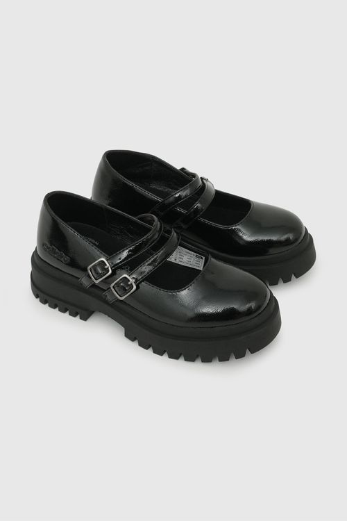 Zapato Reina Negra de Niña con Suela TR y Plantilla Antibacterial