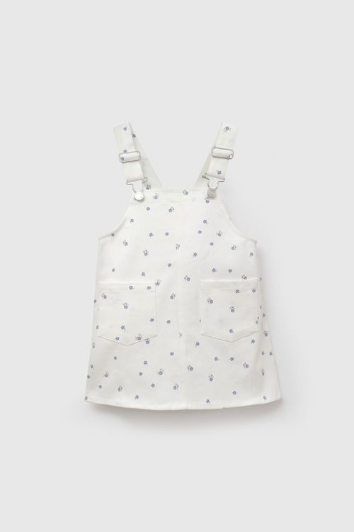 Jumper Infantil de Niña Crema con Flores de Algodón