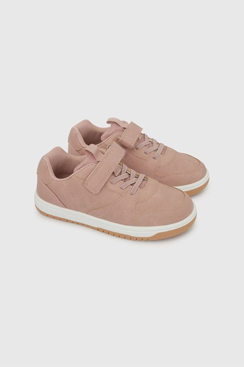 Zapatilla Lifestyle Rosada de Niña en Tela Sintética con Velcro y Cordón Elástico