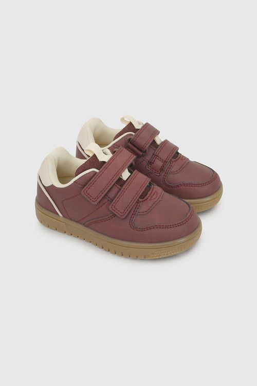 Zapatilla Lifestyle Burdeo de Niño con Velcro y Cordón Elástico