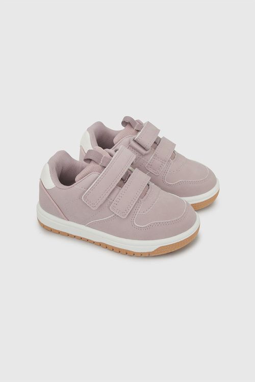 Zapatilla Morada de Niña de Lifestyle con Velcro y Cordón Elástico