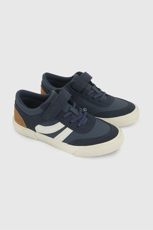 Zapatilla Azul de Niño 100% Sintético con Velcro y Cordón Elástico