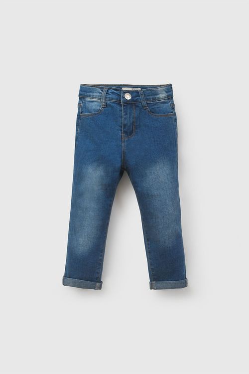 Jean Infantil Celeste Unisex de Algodón con Spandex