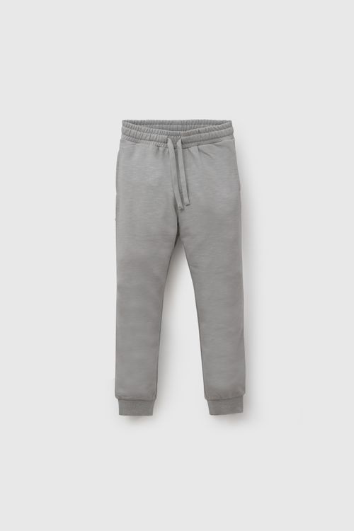 Pantalón Buzo Niño Gris de Algodón y Poliéster