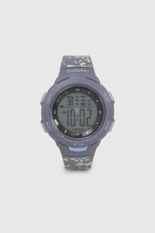 Reloj Digital de Niña Azul de Silicona