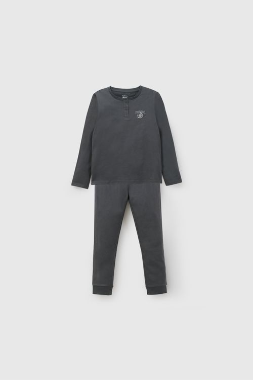 Pijama de Fútbol Gris para Niño de Algodón y Elastano