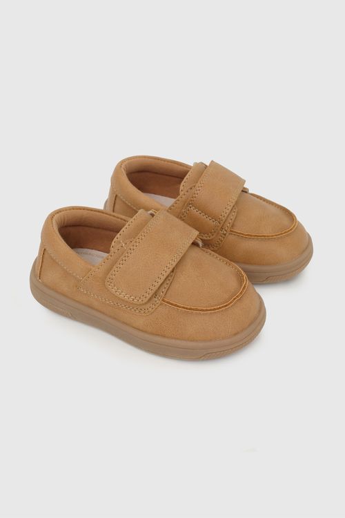 Zapato Café de Primeros Pasos para Niño de Velcro y Suela TR