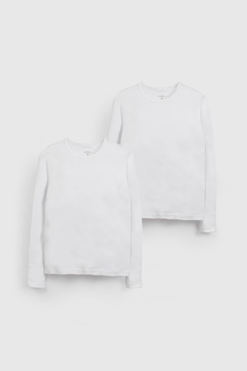 Camiseta de Manga Larga Unisex Blanca de Algodón