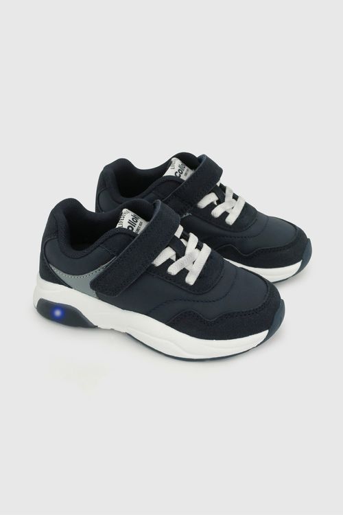 Zapatilla Azul de Niño con Luces 100% Sintético, Textil y TR