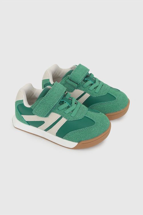 Zapatilla Verde Unisex de Lifestyle con Velcro y Cordón Elástico