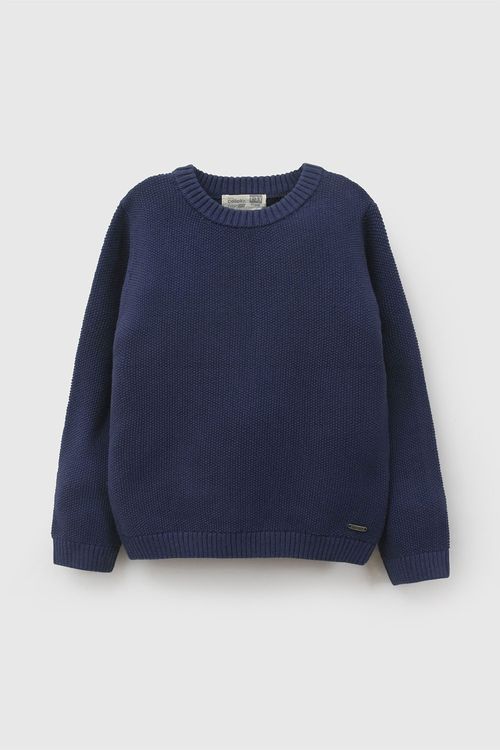 Sweater Infantil Azul de Algodón para Niño