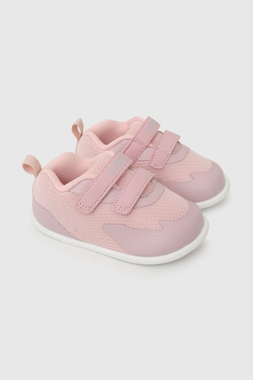 Zapatilla Deportiva Rosada de Niña en Primeros Pasos con Velcro y Suela TR