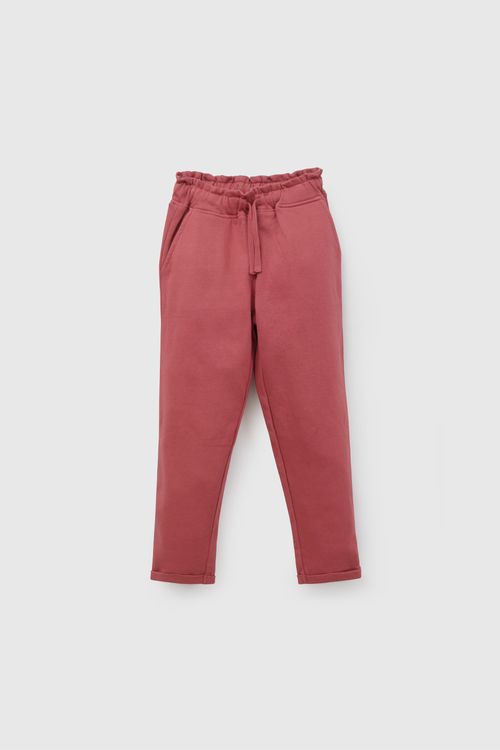 Pantalón Buzo Rojo de Algodón para Niña