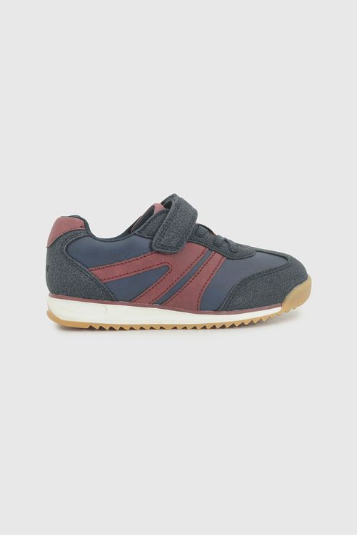 Zapatilla Lifestyle Azul de Niño con Velcro y Cordón Elástico