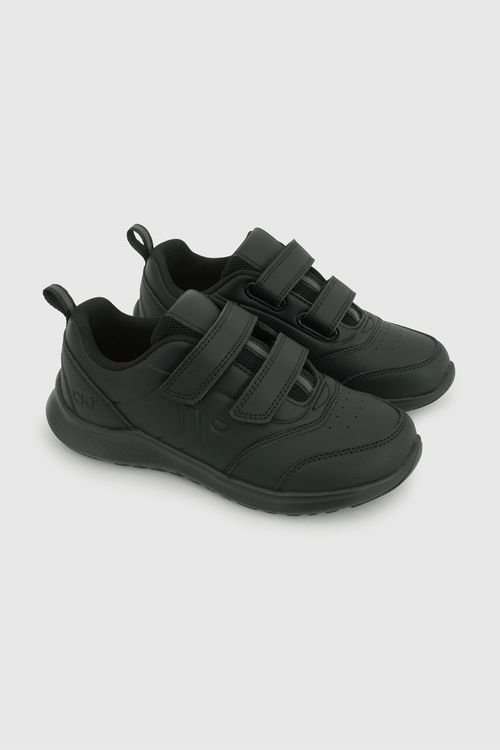 Zapatilla Escolar Deportiva Unisex Negra con Velcros y Suela Phylon