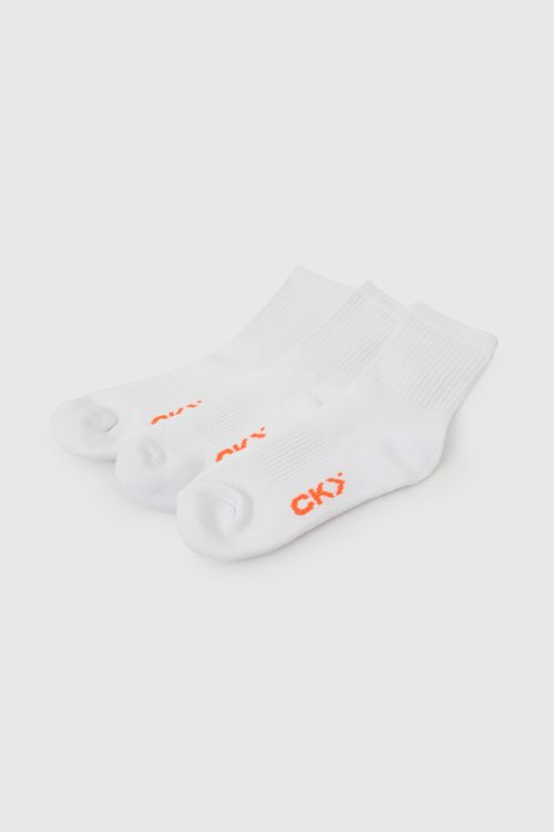 Tripack Medias Sport Escolar Unisex Blanco con 80% Algodón