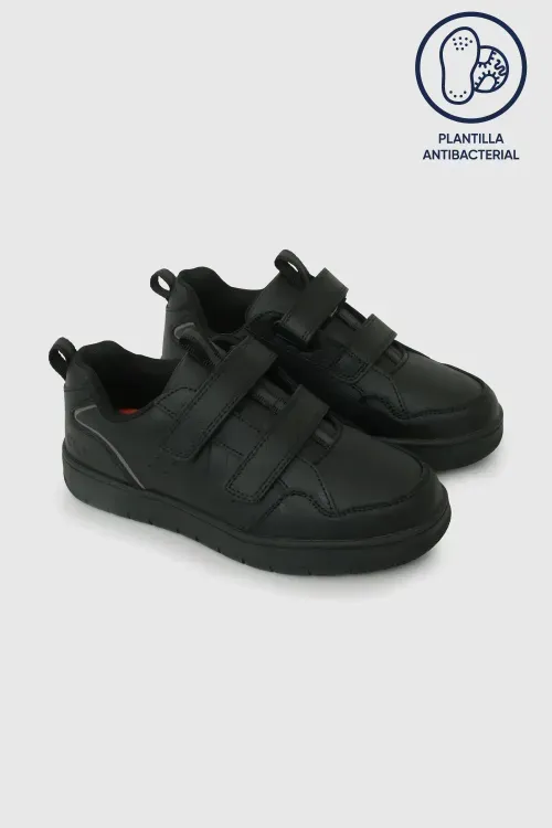 Zapatilla Escolar Negra con Velcros y Plantilla de Memory Foam
