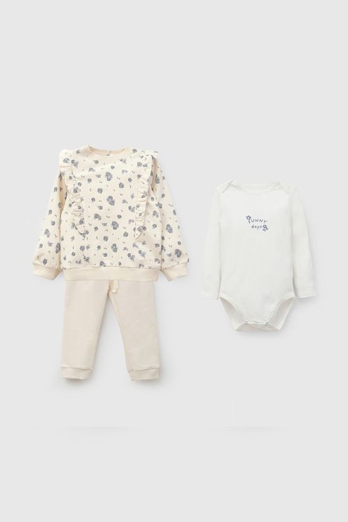 Set Polerón/Body Colección Beige Niña Stpo3275I26