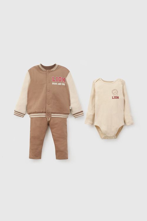 Set Polerón/Body Colección Cafe Niño Stfr0165I26