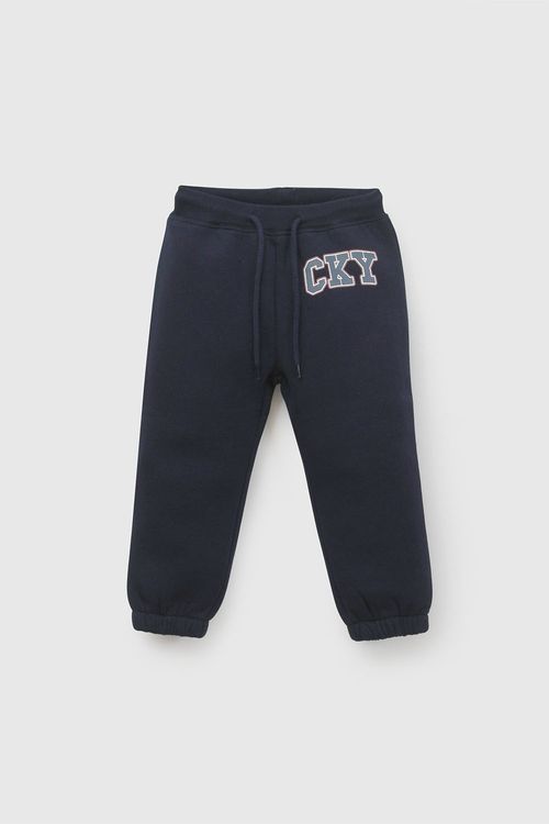 Pantalón Buzo Infantil Azul Marino de Algodón y Poliéster