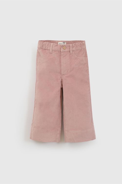 Pantalón de Niña Rosado de Algodón con Elastano
