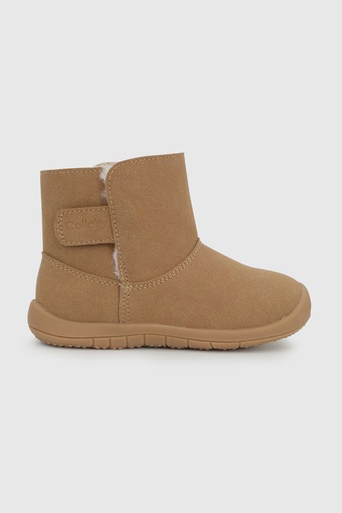Bota Caminante Café Unisex de Sintético, Textil y Cuero con Velcro y Suela TR